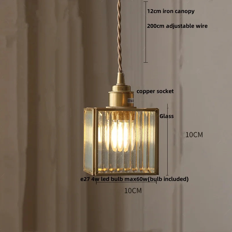 DecorBites™ Glass LED Pendant Lamp Tiffany Style Hand Stitch Dining Room Light