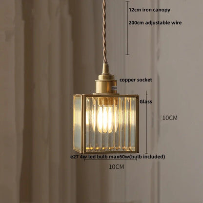 DecorBites™ Glass LED Pendant Lamp Tiffany Style Hand Stitch Dining Room Light