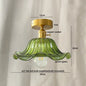 DecorBites™ Green Glass LED Ceiling Light Modern Iron Copper Lampara Techo for Home Decor