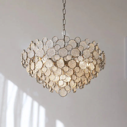 DecorBites™ Glass Led Chandelier: Modern Luxury Designer Pendant Lights for Living Room, Bedroom, Study