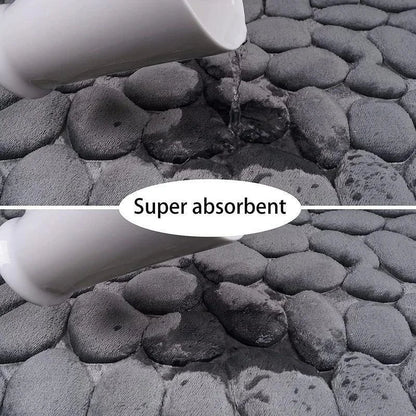 40x60cm/50x80cm Bath Rugs Mat Non Slip Cobblestone Embossed Carpets