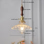 DecorBites™ Green Glass LED Pendant Lamp with Copper Wood Handle for Modern Nordic Home Decor
