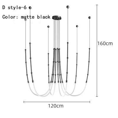 DecorBites™ Linear Creative Chandelier for Living Room Lobby, Bedroom, Hotel, Restaurant Lighting
