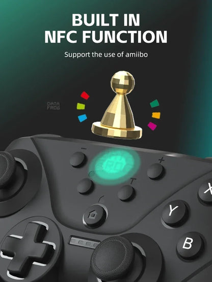 DATA FROG Ergonomic Wireless Gamepad Support NFC Screenshot Turbo Burst Gaming Handle For Switch Series