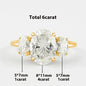 3/6cttw Real Moissanite Engagement Ring with Certificate 3-Stone Oval