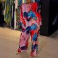 Casual Sets for Women 2 Pieces Summer Fashion Printed Satin Two Piece