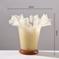 DecorBites™ Large Glass Vase with Lotus Leaf Edge for Home Decor