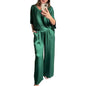 Summer Short-sleeved T-shirt Two-piece Set For Women V-neck Top Pullover Wide-leg Pants Suit For Women Spring Loose Satin Suit