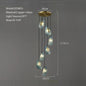 DecorBites™ LED Art Deco Blue Peacock Leaf Copper Ceiling Chandelier for Living Room