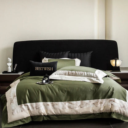 DecorBites™ Luxe Egyptian Cotton Bedding Set - Full Queen King Duvet Cover Flat Sheet Pillowcases