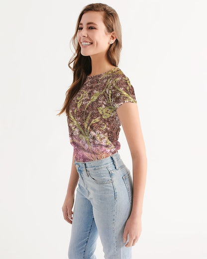 BEAUTIFUL PURPLE GITTER DESIGN CREATED BY FLIPSTYLEZ Women's All-Over Print Tee