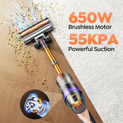 Buture VC90 Cordless Vacuum | 650W 55KPA, Auto Floor Detection
