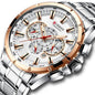 CURREN Men's Multifunctional Chronograph Calendar Quartz Waterproof Full Steel Watch