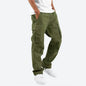 Men's Cargo Pants Trousers Drawstring Elastic Waist Multi Pocket